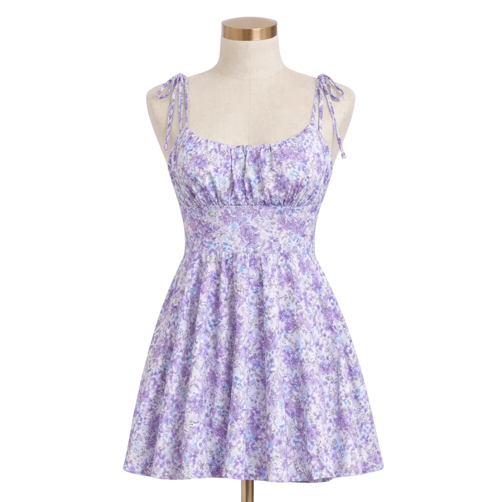 Floral Tie-Shoulder Fit & Flare Mini Dress