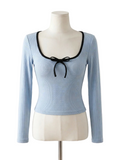 Skyline Bow Ribbed Top