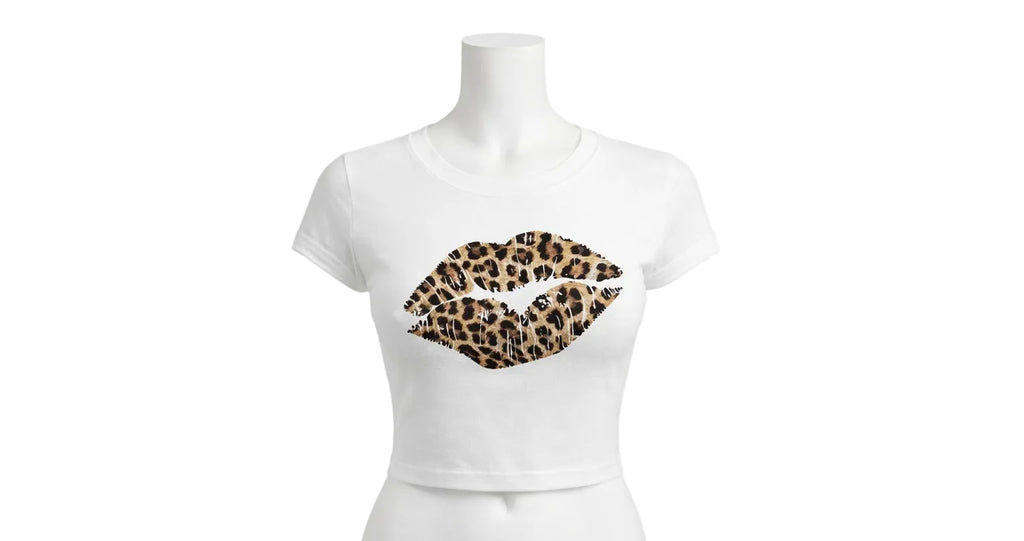 Leopard Kiss Crop Tshirt