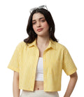 Lemon Stripe Crop