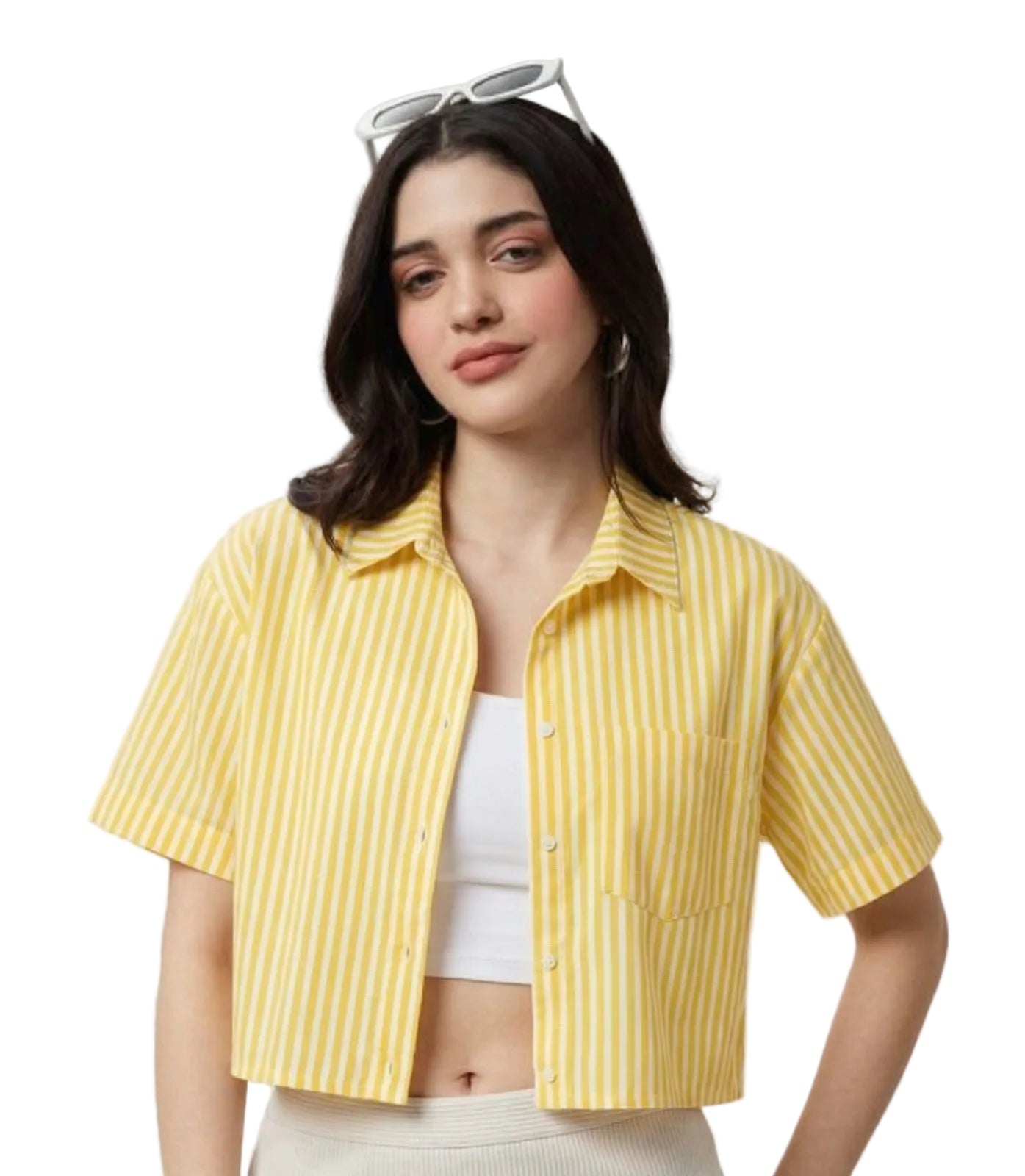 Lemon Stripe Crop