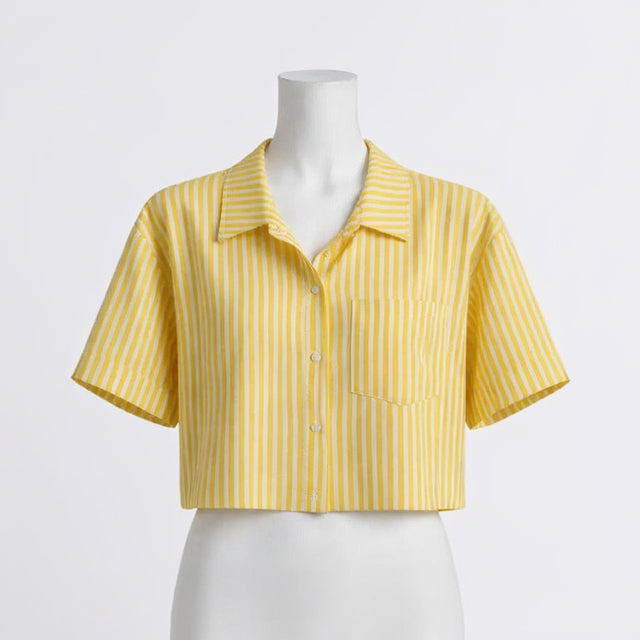 Lemon Stripe Crop