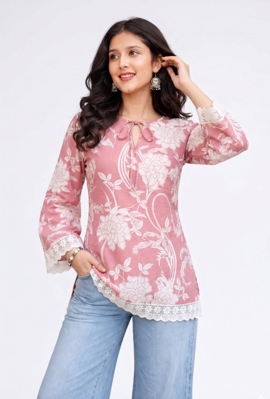 Rosé Floral Kurti