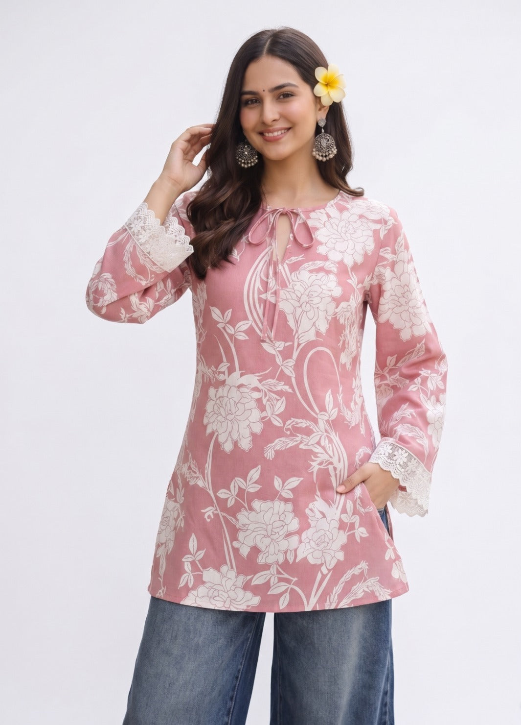 Rosé Floral Kurti